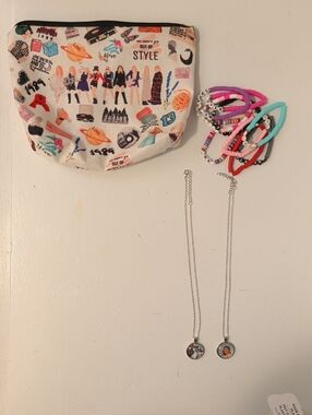 Taylor Swift Eras Bracelets, Taylor Swift Makeup Bag, and Taylor Swift Necklaces